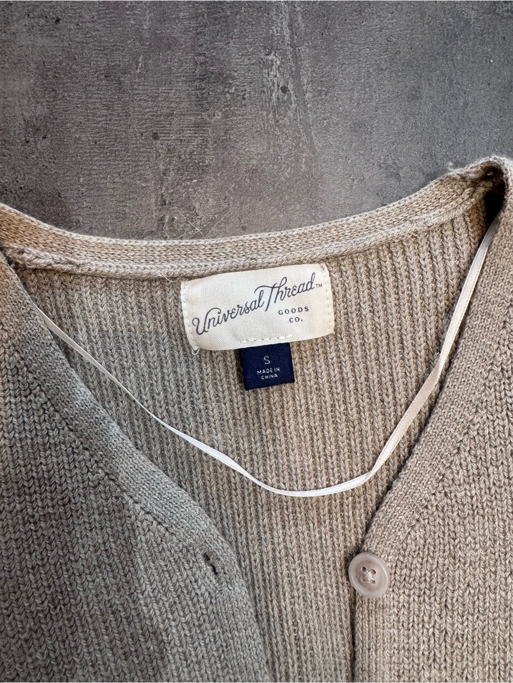 Universal Thread Beige Knit Button-Front Sweater Vest - Picture 3 of 3